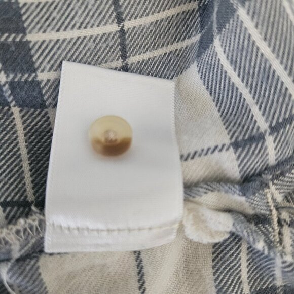 Arizona Jean Co Blue White Button Down Flannel Long Sleeve Small Shirt - Picture 6 of 6